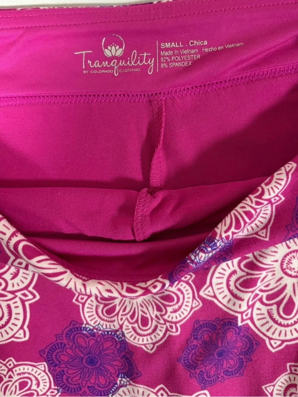 Tranquility Pink Magenta Mandala Boho Bohemian Skirt Skort Bottoms Size S 🩷✨